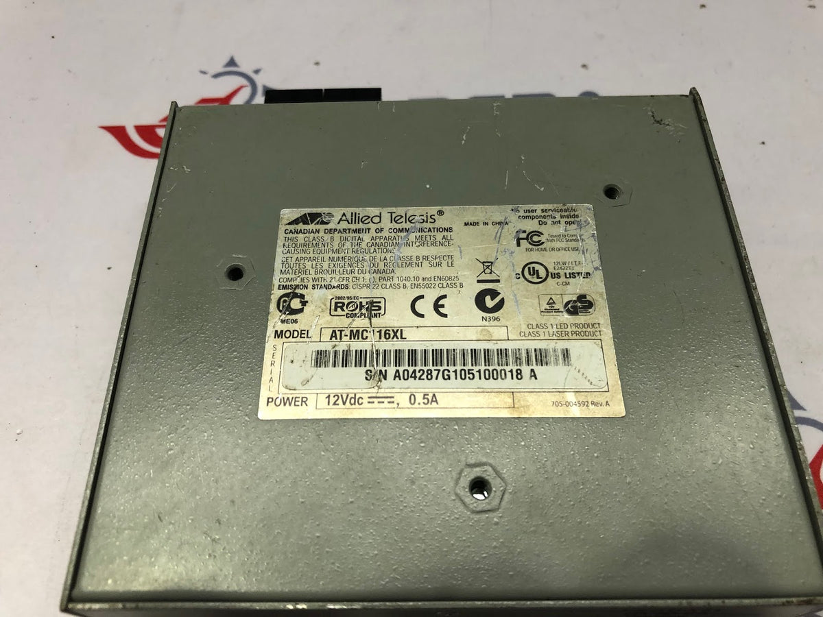 ALLIED TELESIS AT-MC116XL 10/100M AUTO-NEGOTIATION MEDIA CONVERTER 12VDC