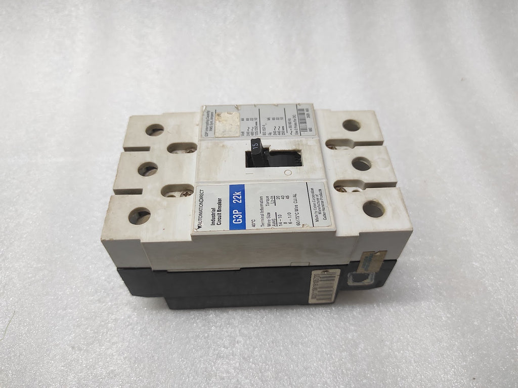 AUTOMATION DIRECT G3P22K CIRCUIT BREAKER 15A CUTLER HAMMER EATON
