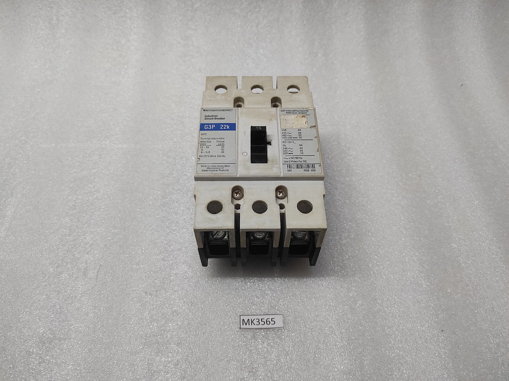 AUTOMATION DIRECT G3P22K CIRCUIT BREAKER 15A CUTLER HAMMER EATON
