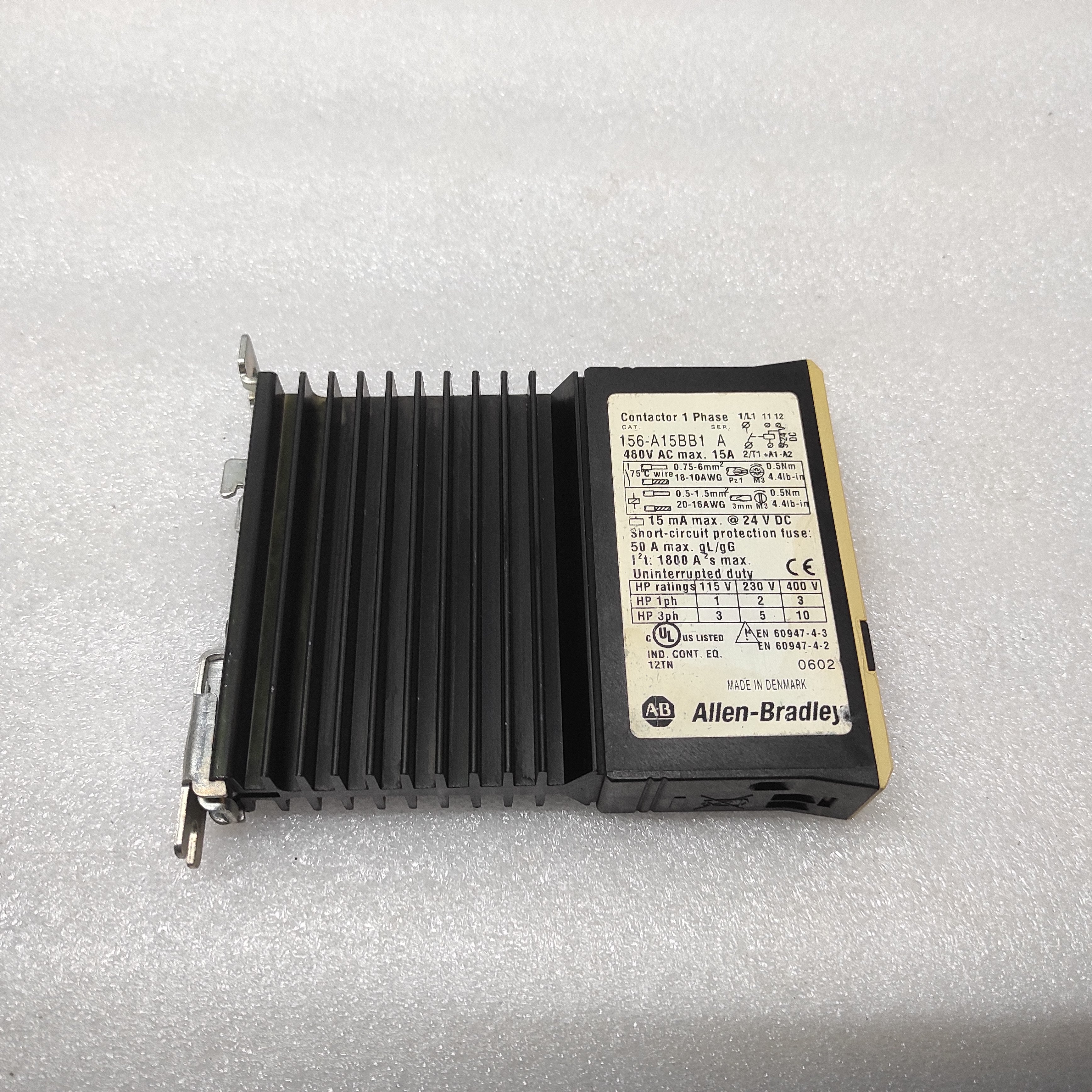 ALLEN BRADLEY CAT 156-A15BB1 1-PH SOLID STATE CONTACTOR 24-480V