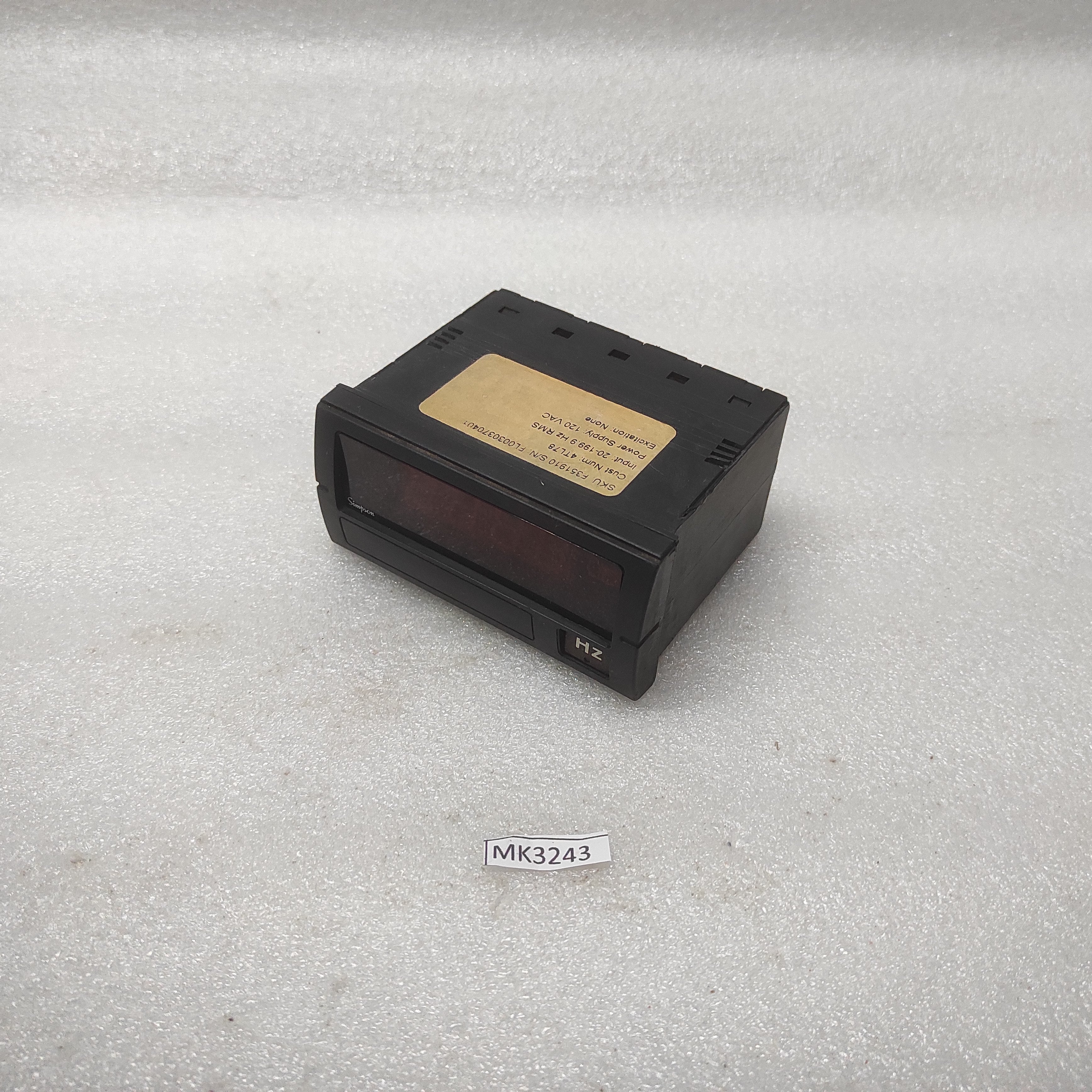 SIMPSON SKU-F351910 DIGITAL PANEL METER 4TL78 120VAC