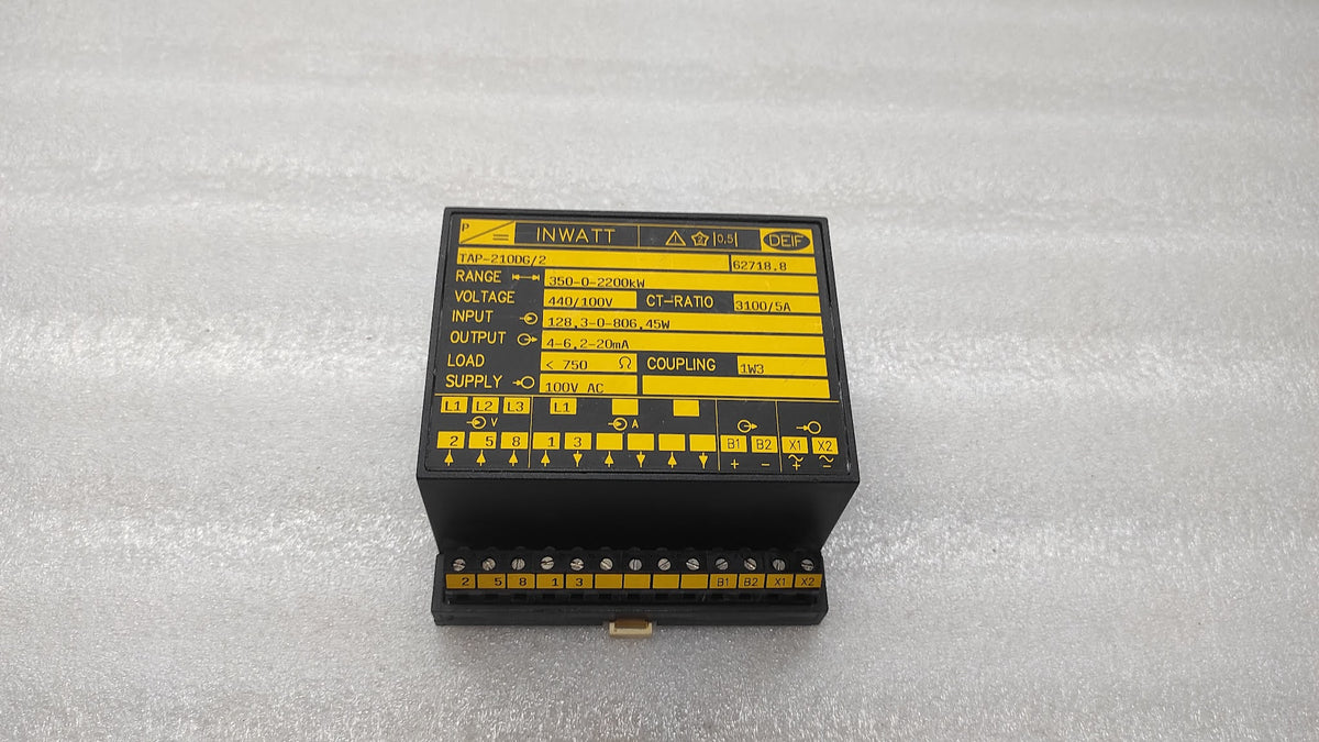 DEIF TAP-210DG/2 INWATT TRANSDUCER 350-0-2200kW 100VAC