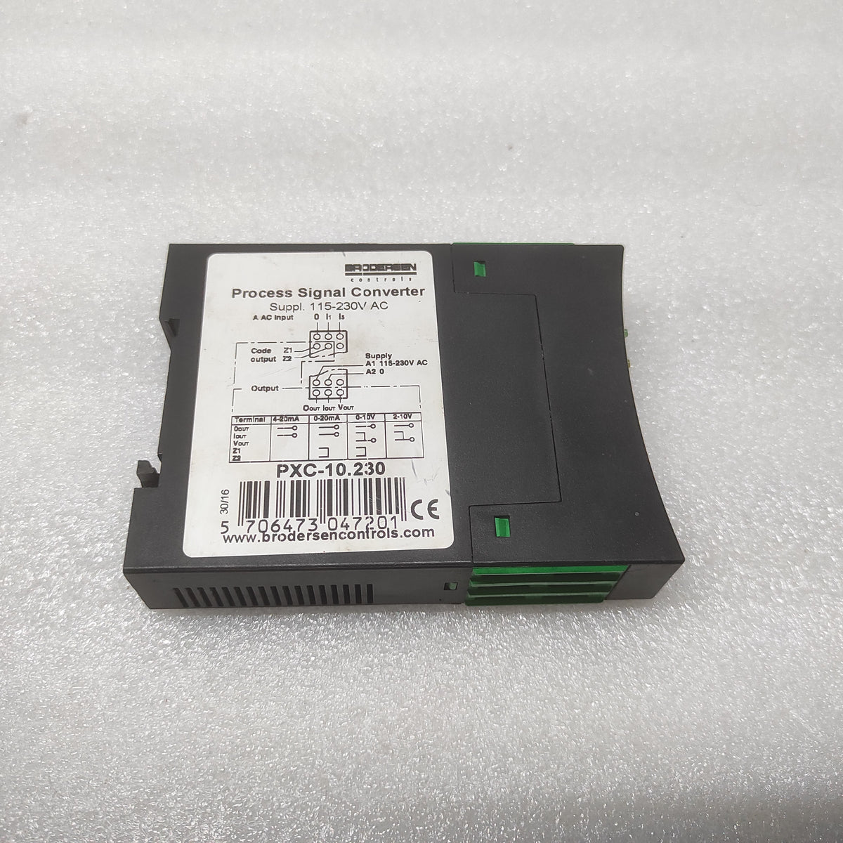BRODERSEN PXC-10.230 PROCESS SIGNAL CONVERTER 115-230VAC