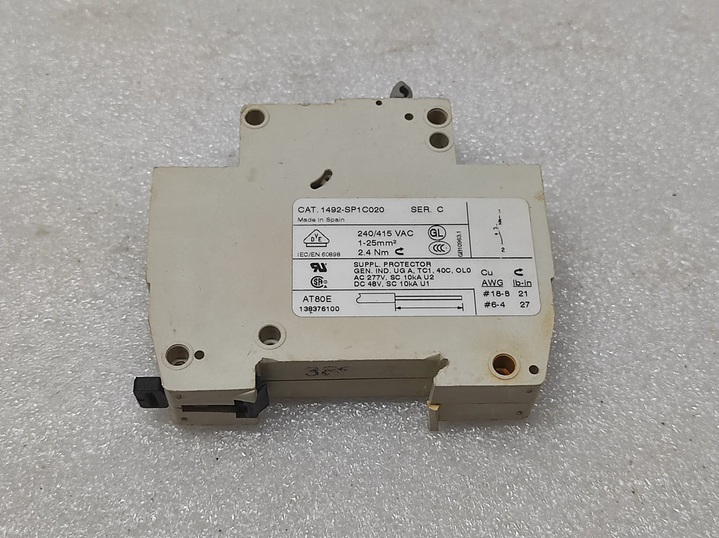 ALLEN BRADLEY CAT 1492-SP1C020 CIRCUIT BREAKER