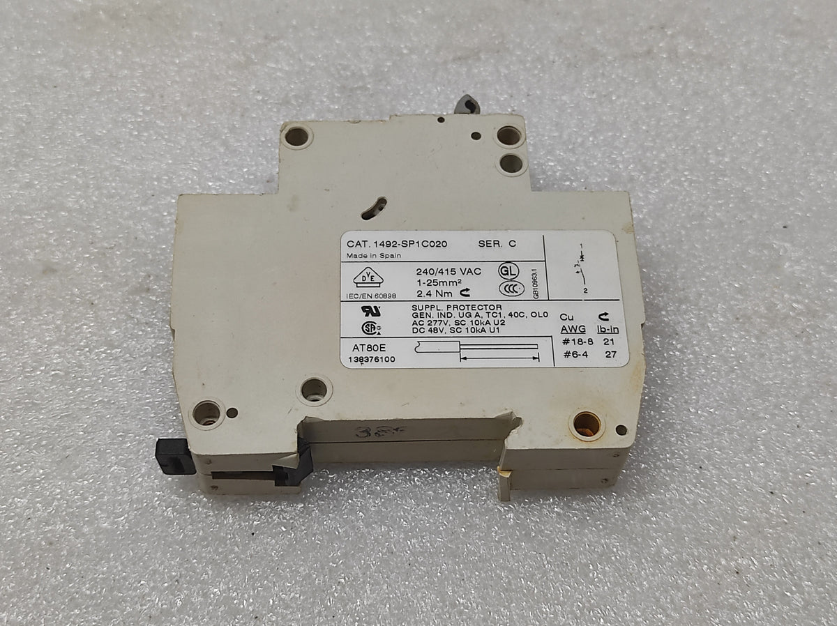 ALLEN BRADLEY CAT 1492-SP1C020 CIRCUIT BREAKER