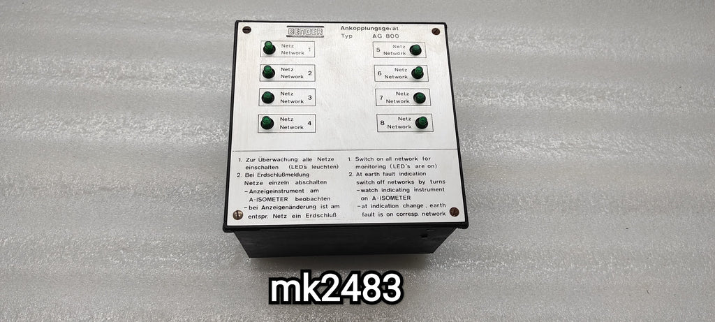 BENDER AG800 COUPLING DEVICE IRD800MYI 980607 115-440V