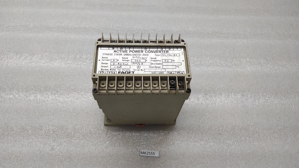 FAGET EL154-93 ACTIVE POWER CONVERTER 5A 220V 0-80kW