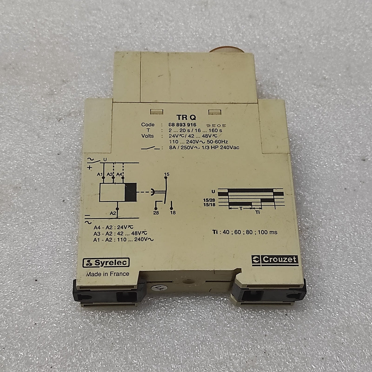 CROUZET TRQ TIMER 88893916 24-48VAC/DC 110-240VAC 2-20S/16-160S