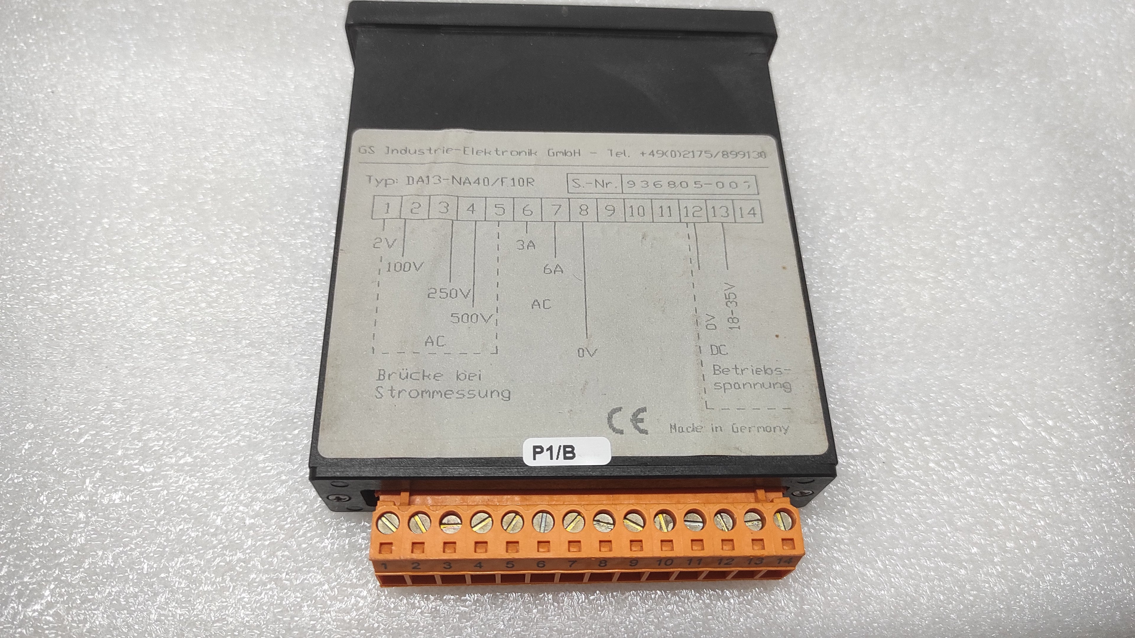 GS INDUSTRIE-ELEKTRONIK DA13-NA40/F10R LED PANEL MOUNT DISPLAY