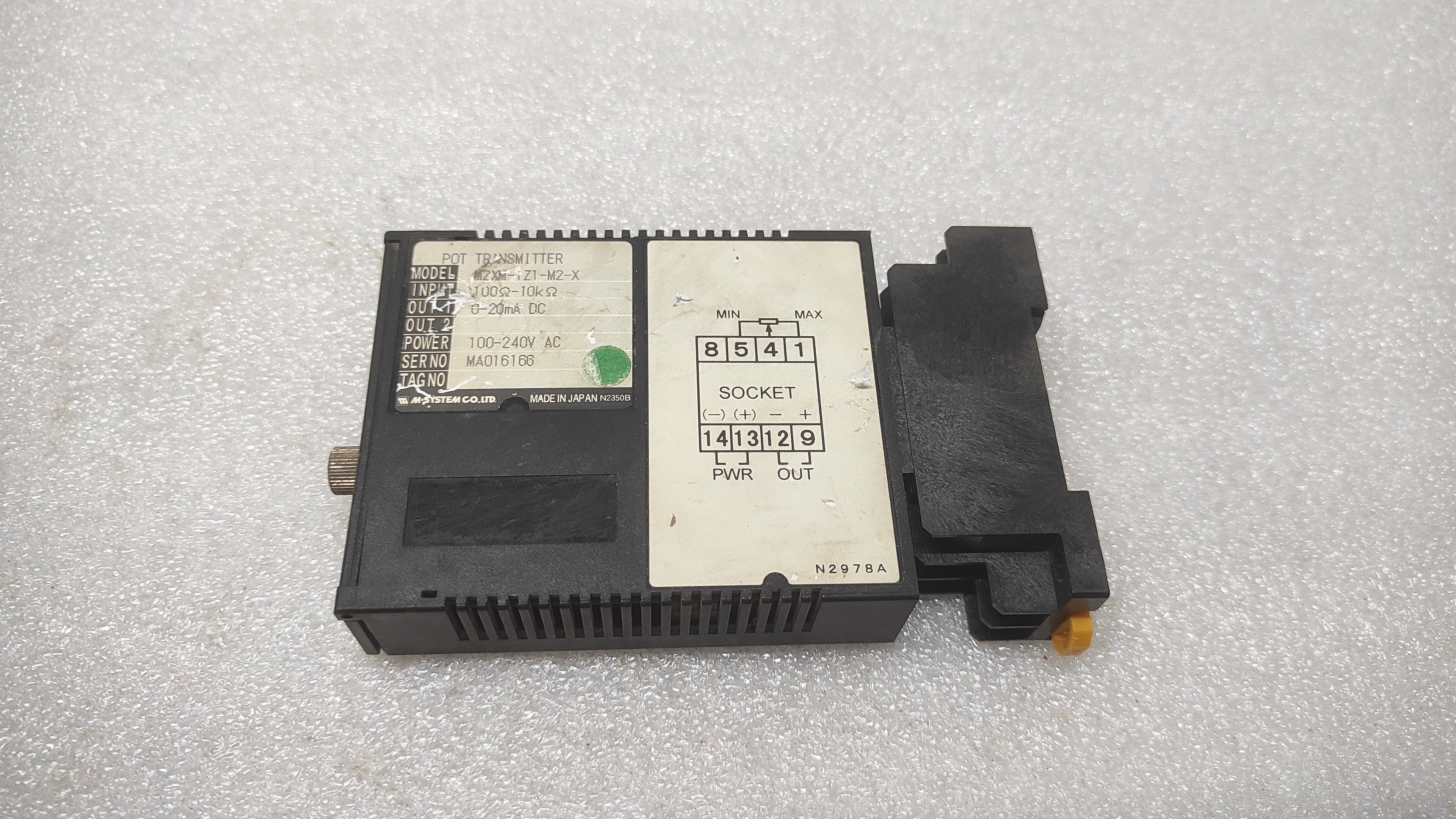 M-SYSTEM M2XM POT TRANSMITTER M2XM-1Z1-M2-X 100-240VAC
