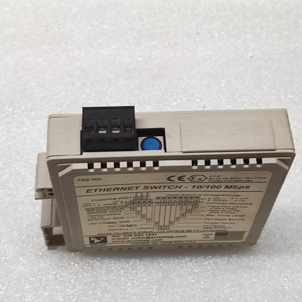 ACROMAG 900EN-S005 ETHERNET SWITCH 15-36VDC
