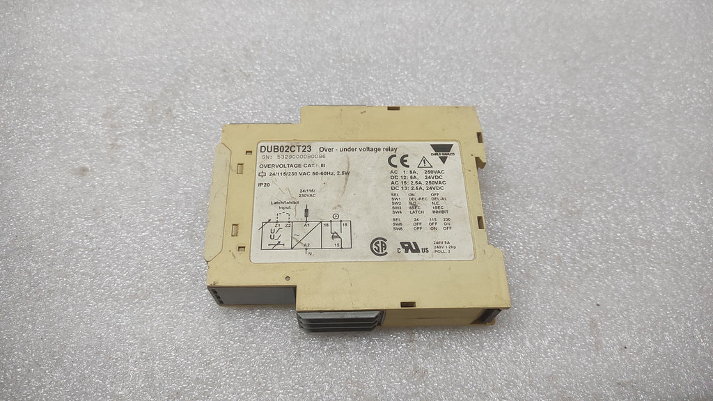 CARLO GAVAZZI DUB02CT23 OVER-UNDER VOLTAGE RELAY 24/115/230V