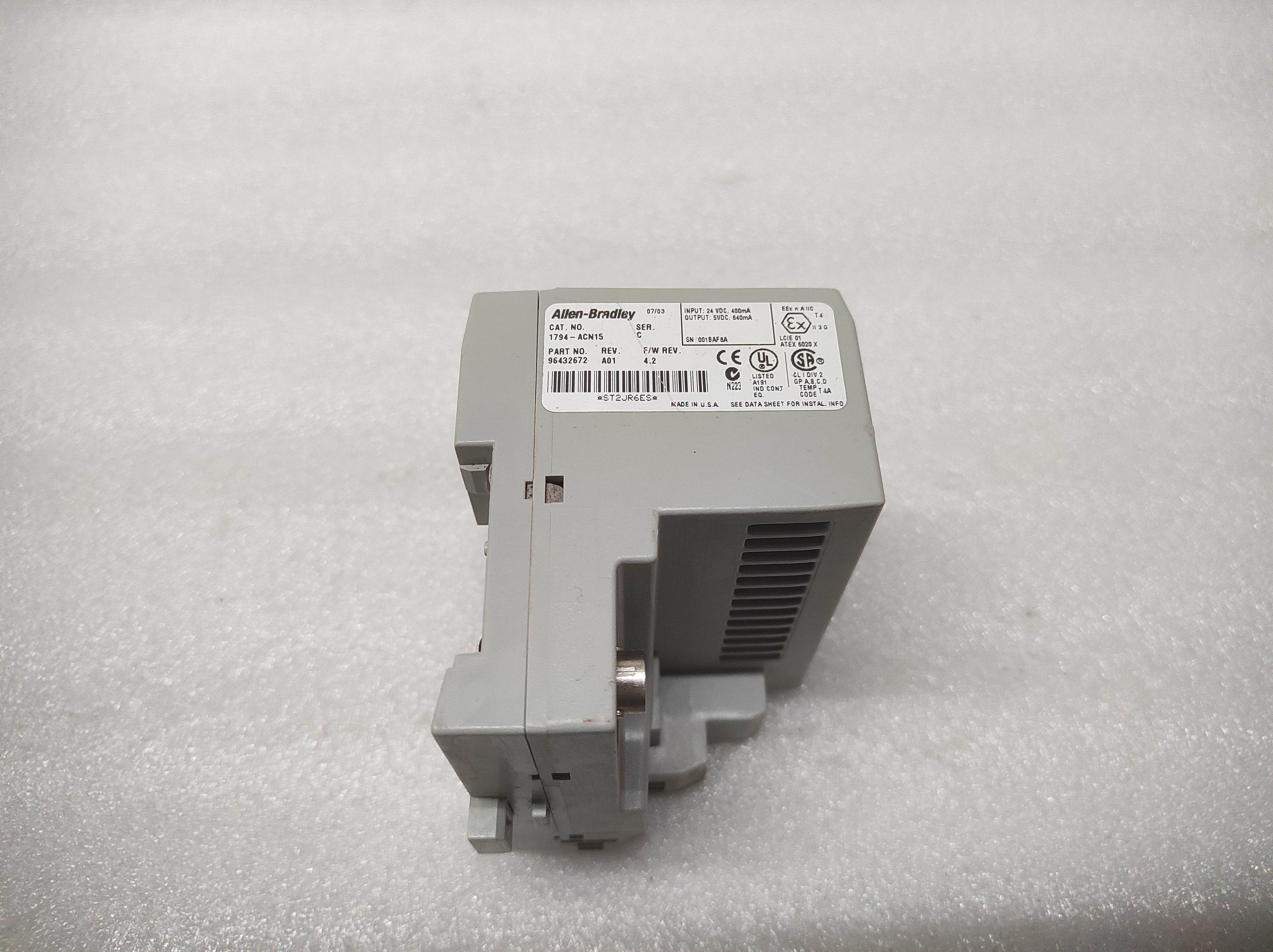 ALLEN BRADLEY CAT 1794-ACN15 FLEX I/O CONTROLNET ADAPTER 96432672