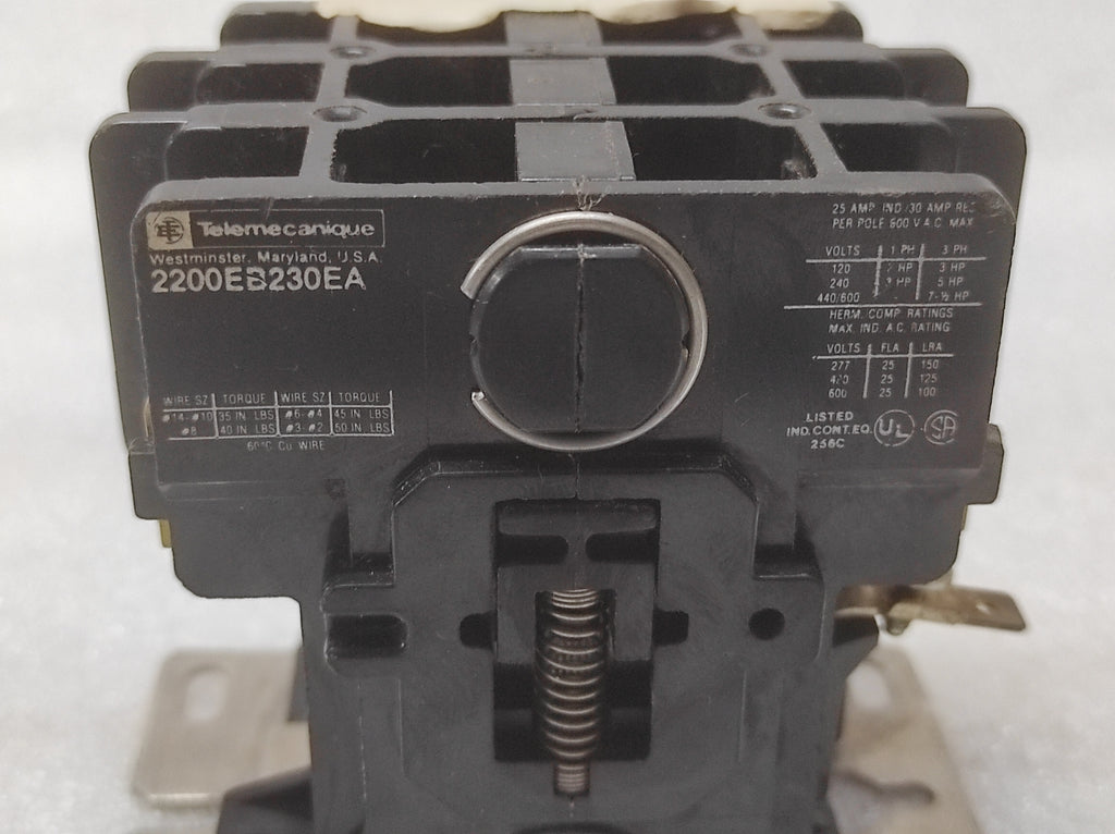 TELEMECANIQUE 2200EB230EA MAGNETIC CONTACTOR COIL VOLTAGE 24VAC