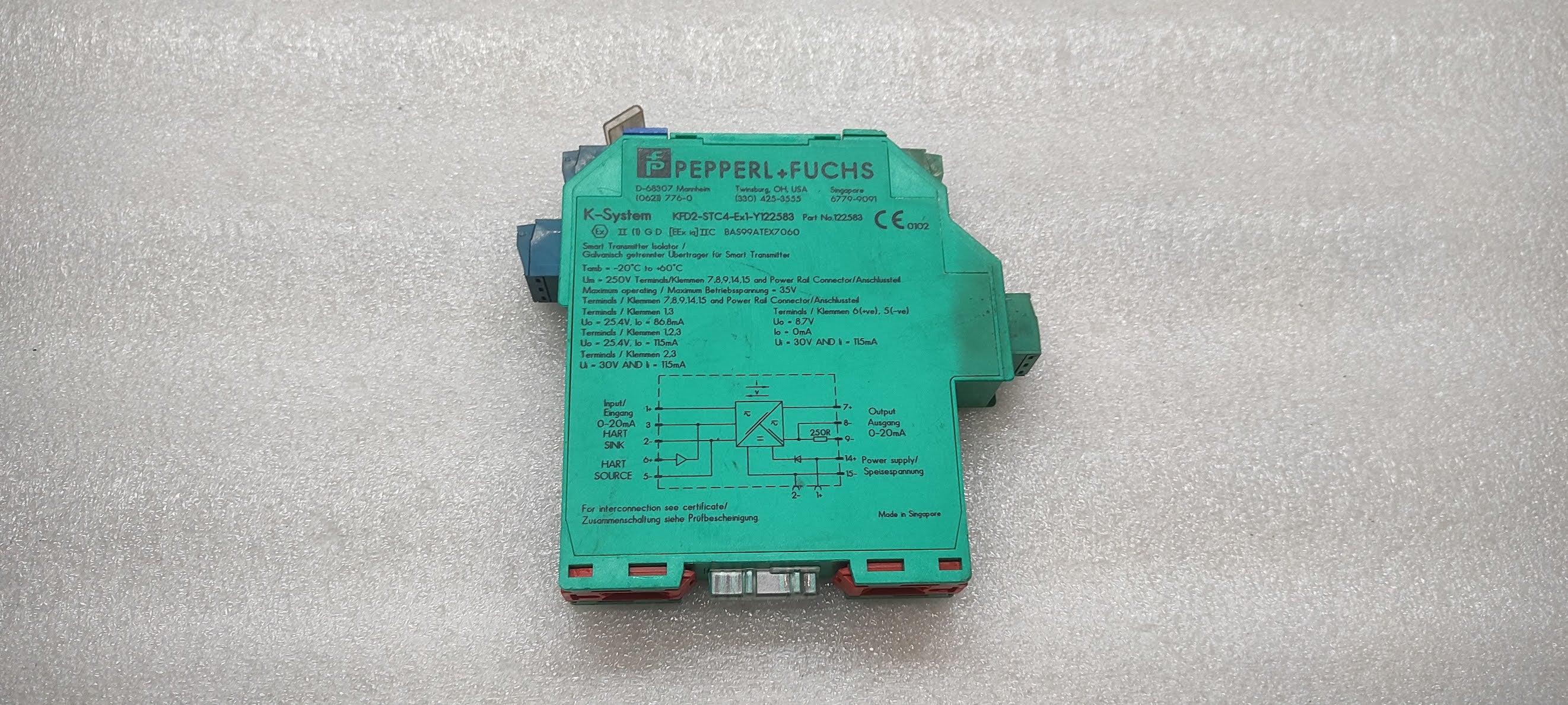 PEPPERL + FUCHS KFD2-STC4-EX1-Y122583 SMART TRANSMITTER POWER SUPPLY 122583