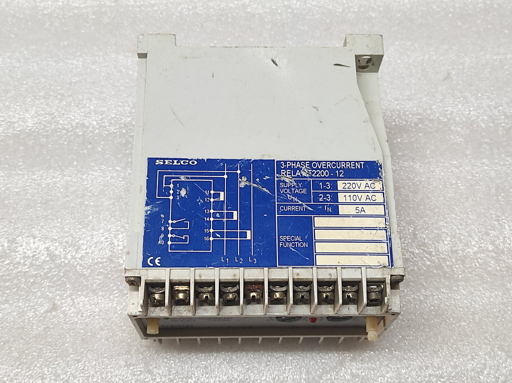 SELCO T2200-12 3-PHASE OVERCURRENT RELAY | 5A | 110 / 220V AC