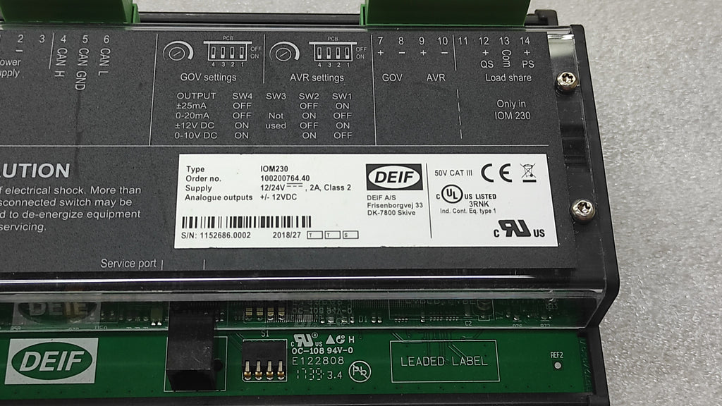 DEIF IOM230 MODULE 12/24VDC