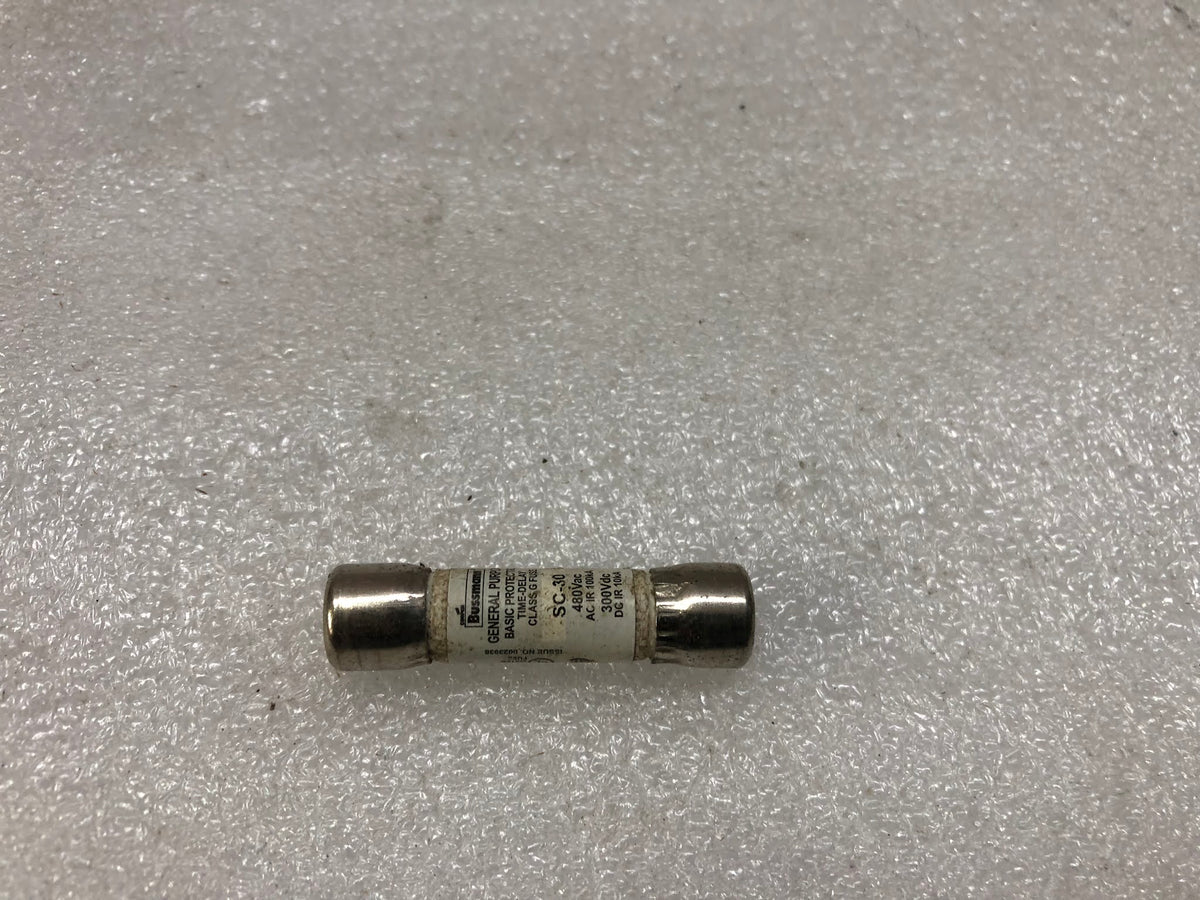 BUSSMANN SC-30 TIME DELAY FUSE 480VAC/300VDC LOT OF 18 UNIT