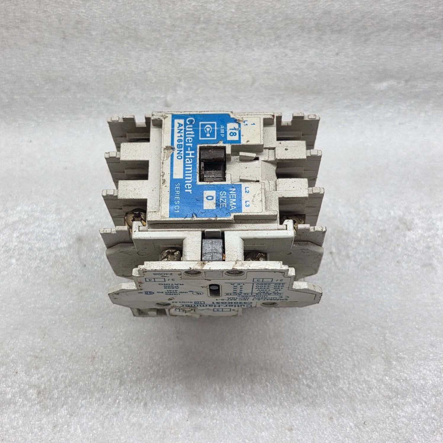 CUTLER HAMMER AN16BN0 MAGNETIC CONTACTOR 18A 110-120V AUX C320KGS1