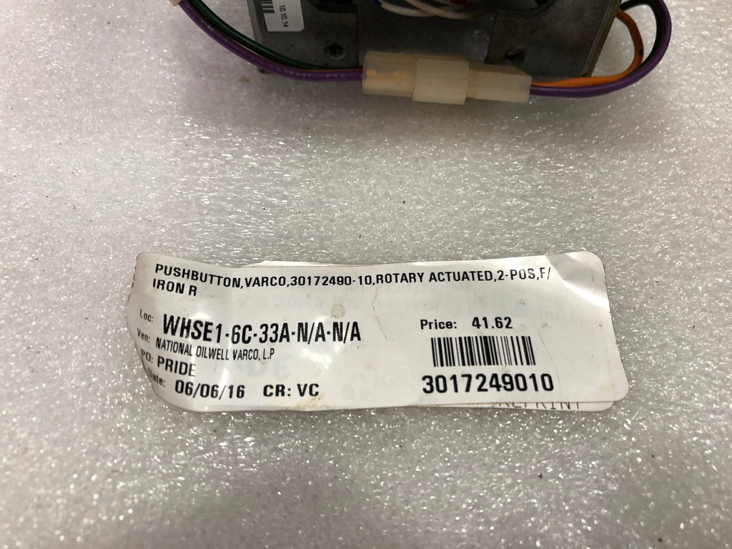OEM CONTROLS JS6M15626 VARCO 3017249010 ROTARY ACTUATED PUSHBUTTON QAI3049 001
