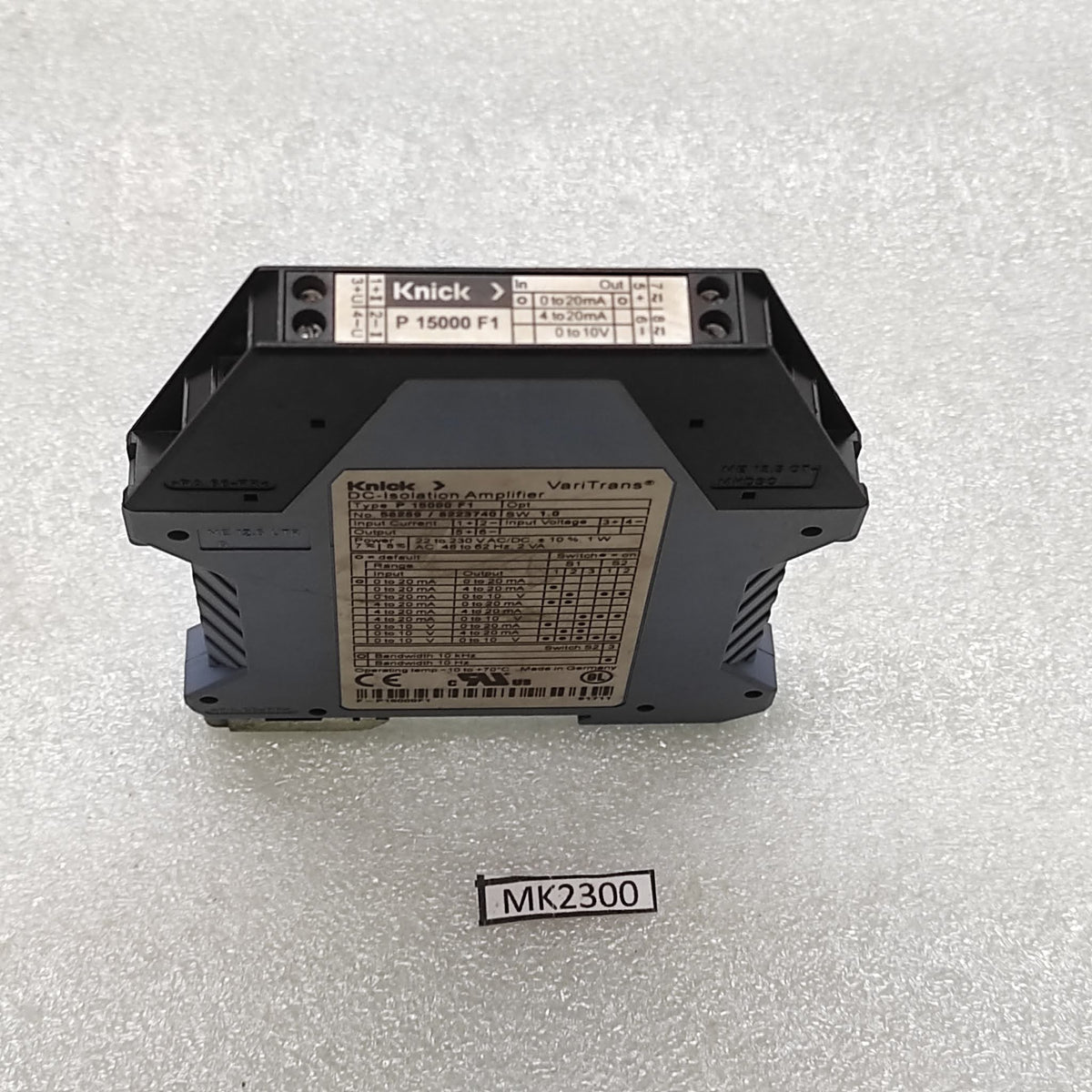 KNICK P 15000 F1 DC-ISOLATER AMPLIFIER 58289-8223740