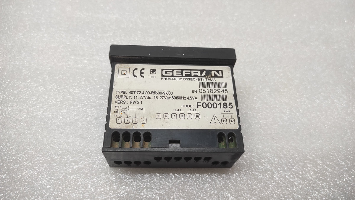 GEFRAN 40T-72-4-00-RR-00-9-000 DIGITAL PANEL METER 11-27VDC/18-27VAC 4.5VA