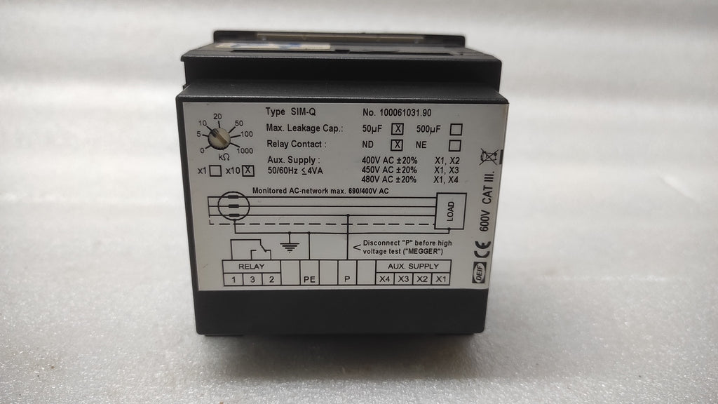 DEIF SIM-Q MEGA OHM METER 100061031.90 400-480V INSULATION MONITOR