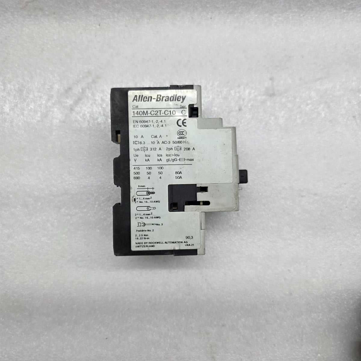 ALLEN BRADLEY CAT 140M-C2T-C10 SER C MOTOR CIRCUIT PROTECTOR 6.3-10 A