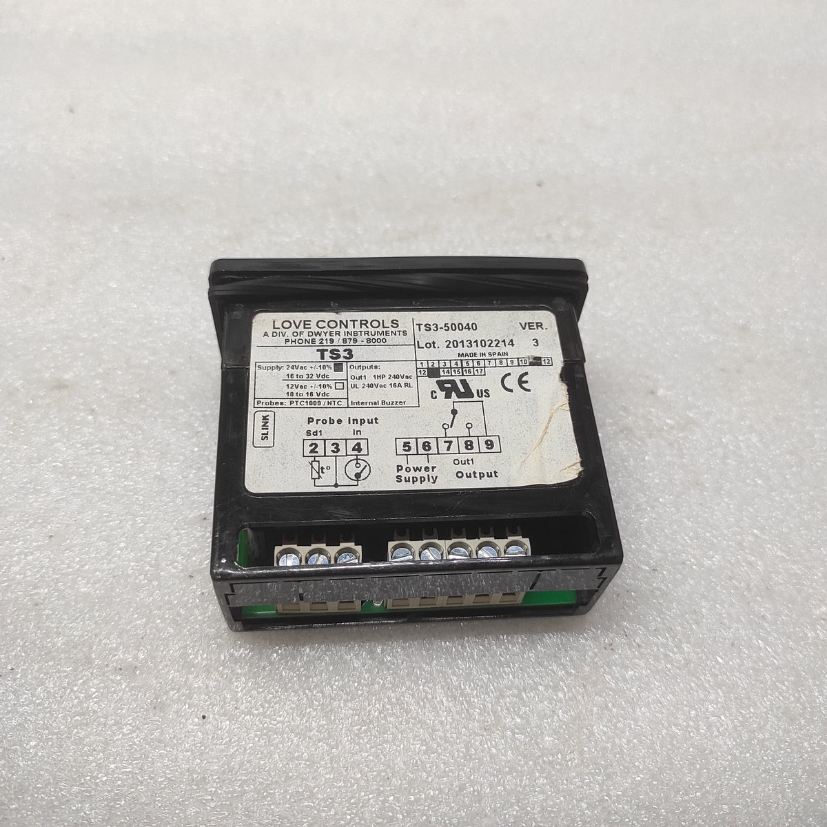 LOVE CONTROLS TS3-50040 DIGITAL TEMPERATURE SWITCH 24VAC/16-32VDC DWYER