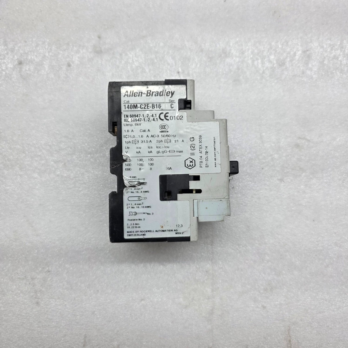 ALLEN BRADLEY CAT 140M-C2E-B16 MOTOR CIRCUIT PROTECTOR 1.0-1.6 A
