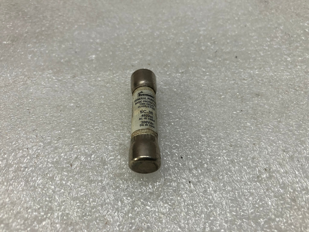 BUSSMANN SC-30 TIME DELAY FUSE 480VAC/300VDC LOT OF 18 UNIT