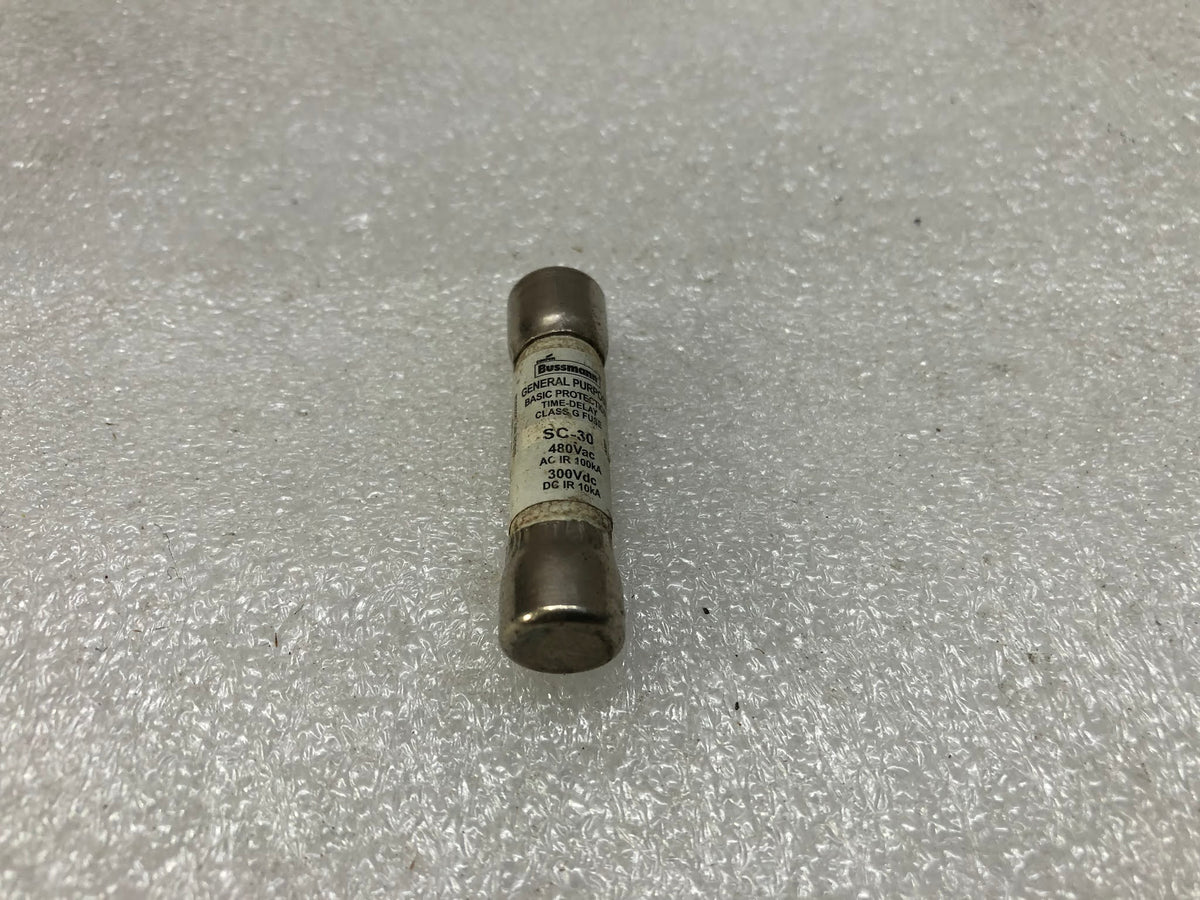 BUSSMANN SC-30 TIME DELAY FUSE 480VAC/300VDC LOT OF 18 UNIT