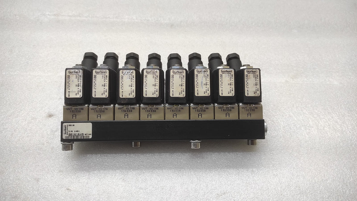 BURKERT 6012T1.2FKMPA SYS FLUID CONTROL VALVE 24VDC 0-4.5BAR LOT OF 8 UNIT