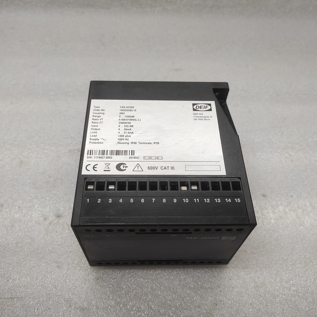 DEIF TAS-331DG POWER TRANSDUCER 100205585.10 100VAC