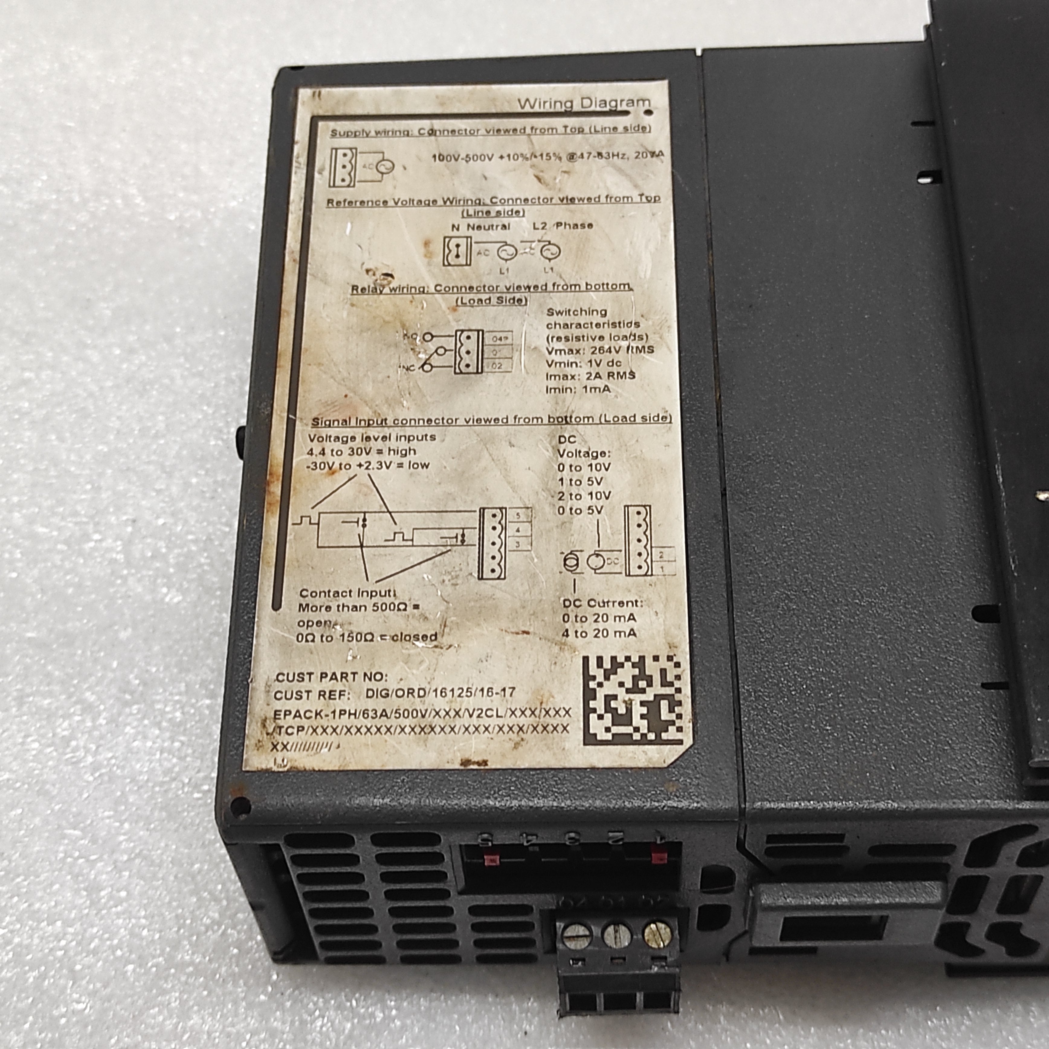 EUROTHERM EPACK-1PH CONTROLLER EPACK-1PH/63A/500V/XXX/V2CL/XXX/XXX/TCP/XXX/XXXXX