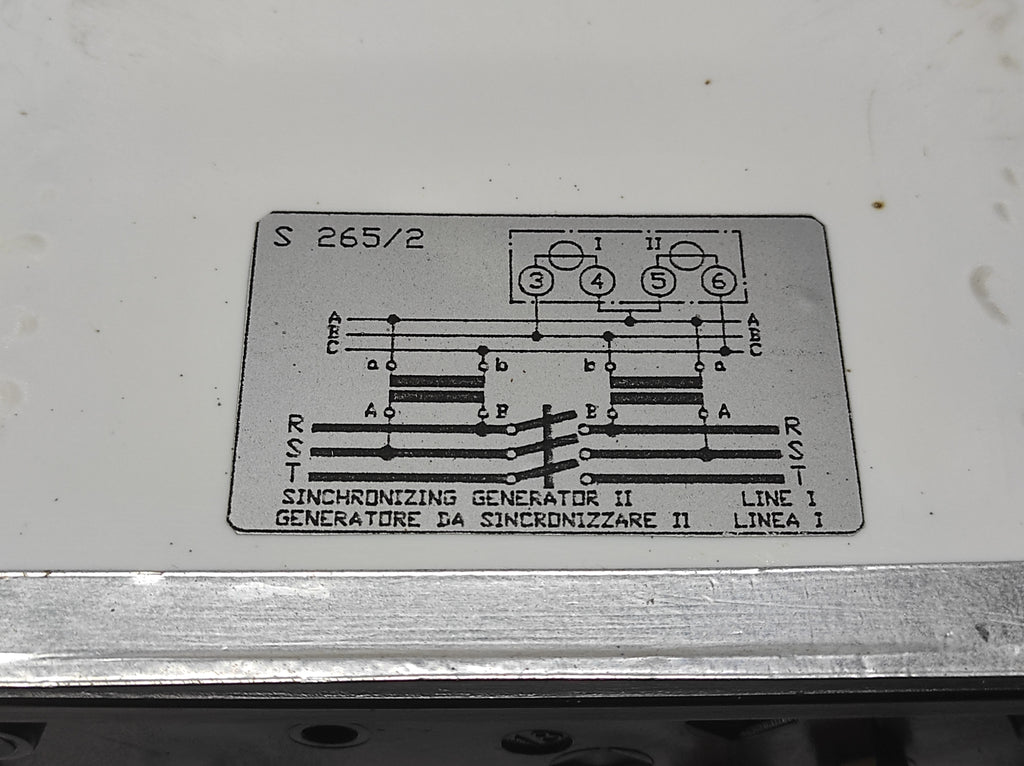 SINCHRONIZING GENERATOR II S265/2 DOUBLE VOLTMETER CT450/100V