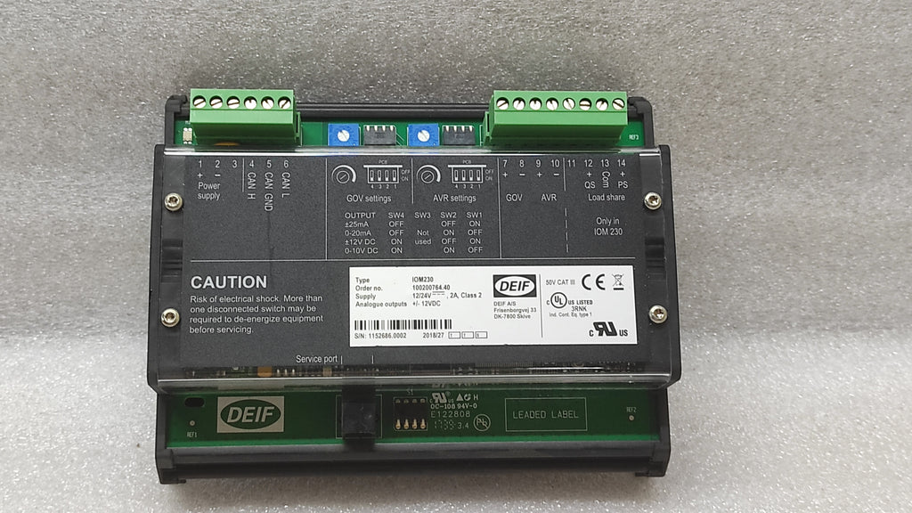DEIF IOM230 MODULE 12/24VDC