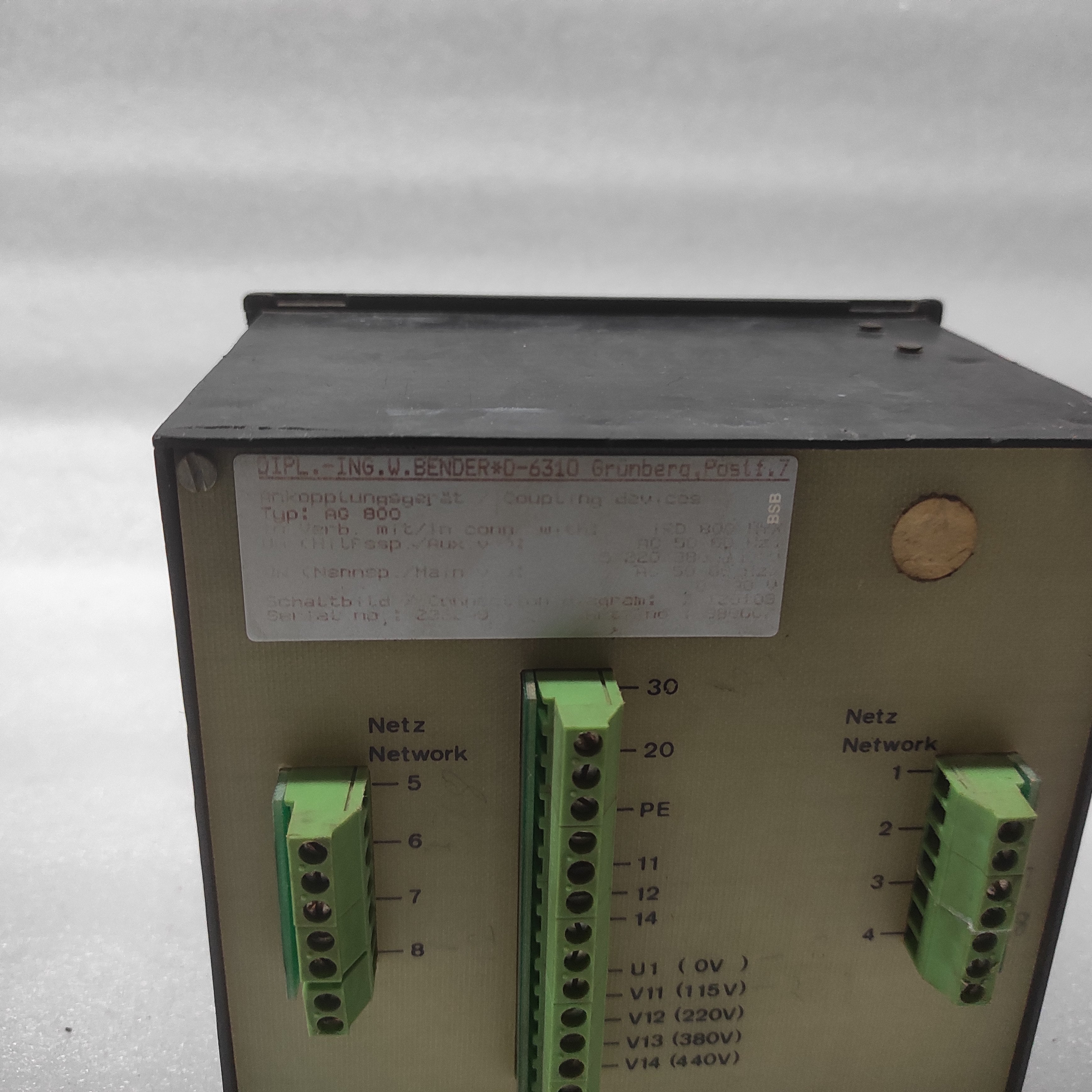 BENDER AG 800 COUPLING DEVICES