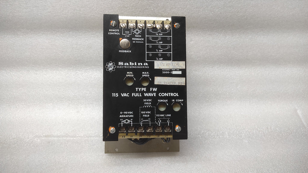SABINA 2000-30 FULL WAVE CONTROL 0-90V-DC DC 115V-AC GROEN 360262-003