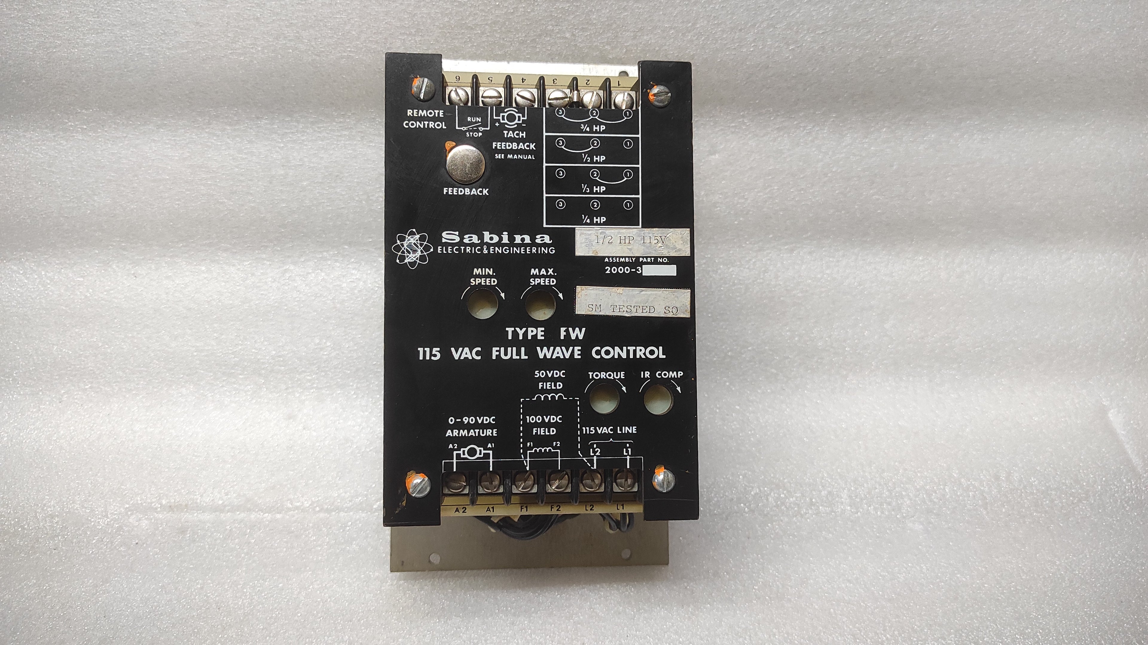SABINA 2000-30 FULL WAVE CONTROL 0-90V-DC DC 115V-AC GROEN 360262-003