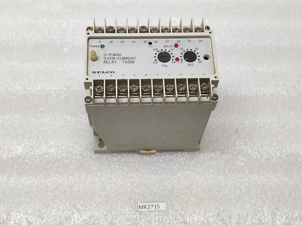 SELCO T2200-05 3-PHASE OVERCURRENT RELAY 24VDC