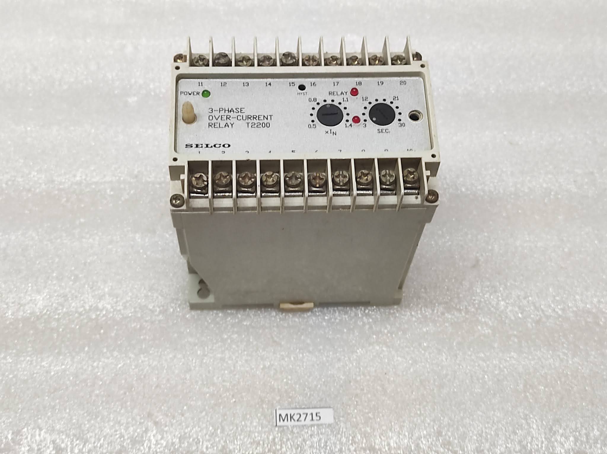 SELCO T2200-05 3-PHASE OVERCURRENT RELAY 24VDC