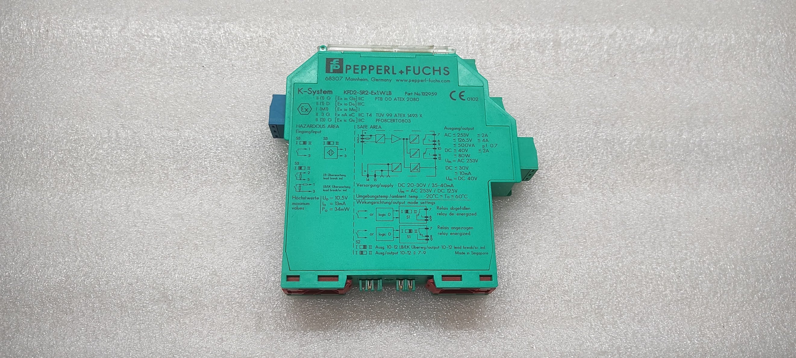 PEPPERL + FUCHS KFD2-SR2-EX1.W.LB SWITCH AMPLIFIER 132959