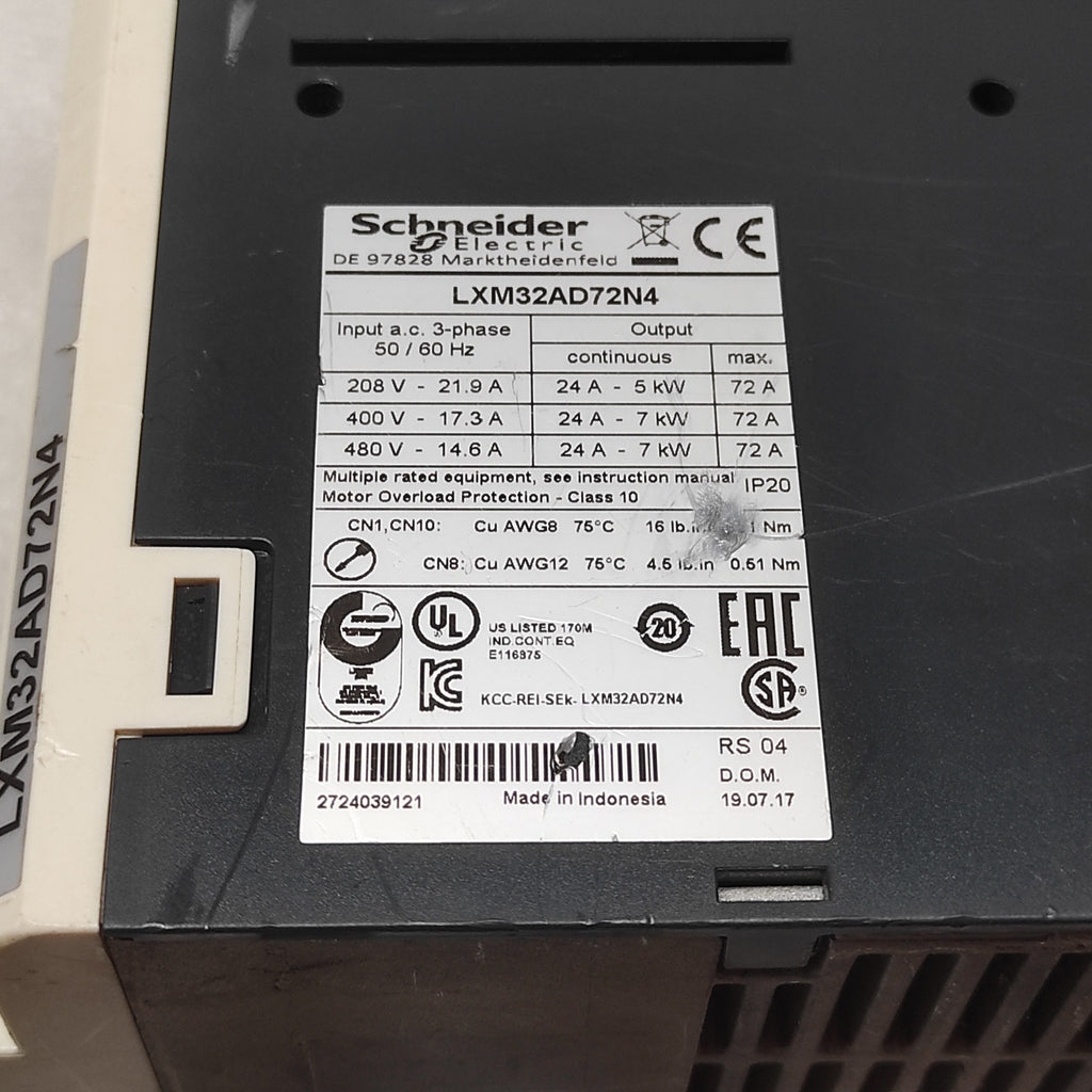 SE LXM32AD72N4 MOTION SERVO DRIVE 7kW 400-480V