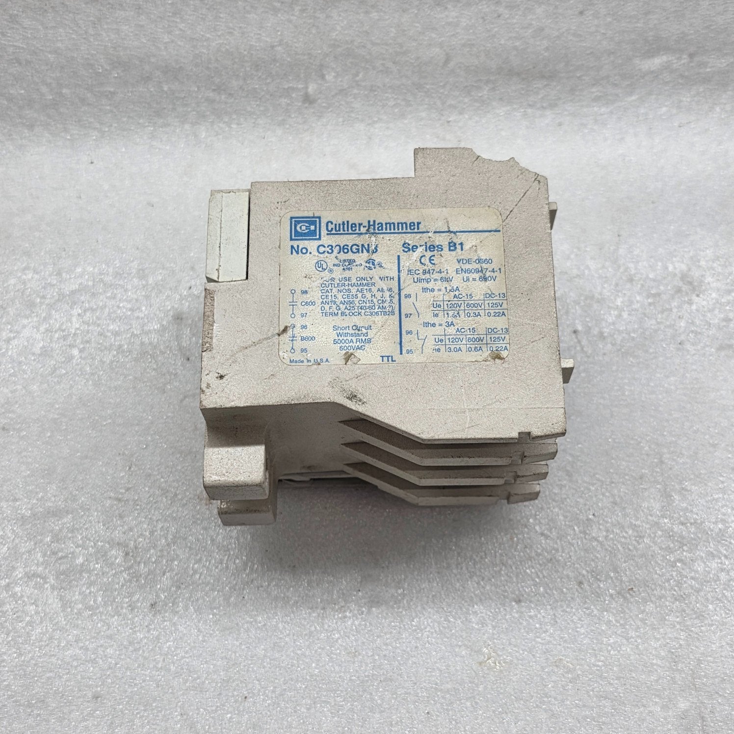 CUTLER HAMMER CAT C306GN3 OVERLOAD RELAY H2012B