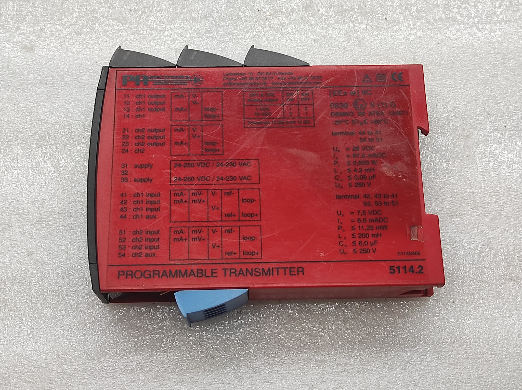 PR ELECTRONICS 5114B PROGRAMMABLE TRANSMITTER 24-250VDC/24-230VAC 5114.2