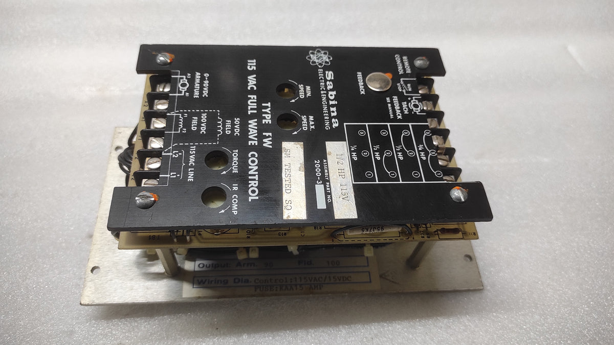 SABINA 2000-30 FULL WAVE CONTROL 0-90V-DC DC 115V-AC GROEN 360262-003