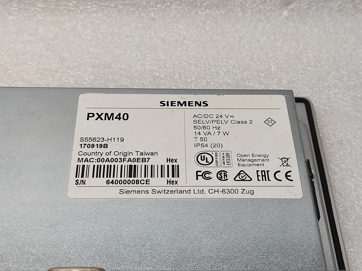 SIEMENS PXM40 10.1 INCH TOUCH PANEL HMI S55623-H119 24V AC/DC
