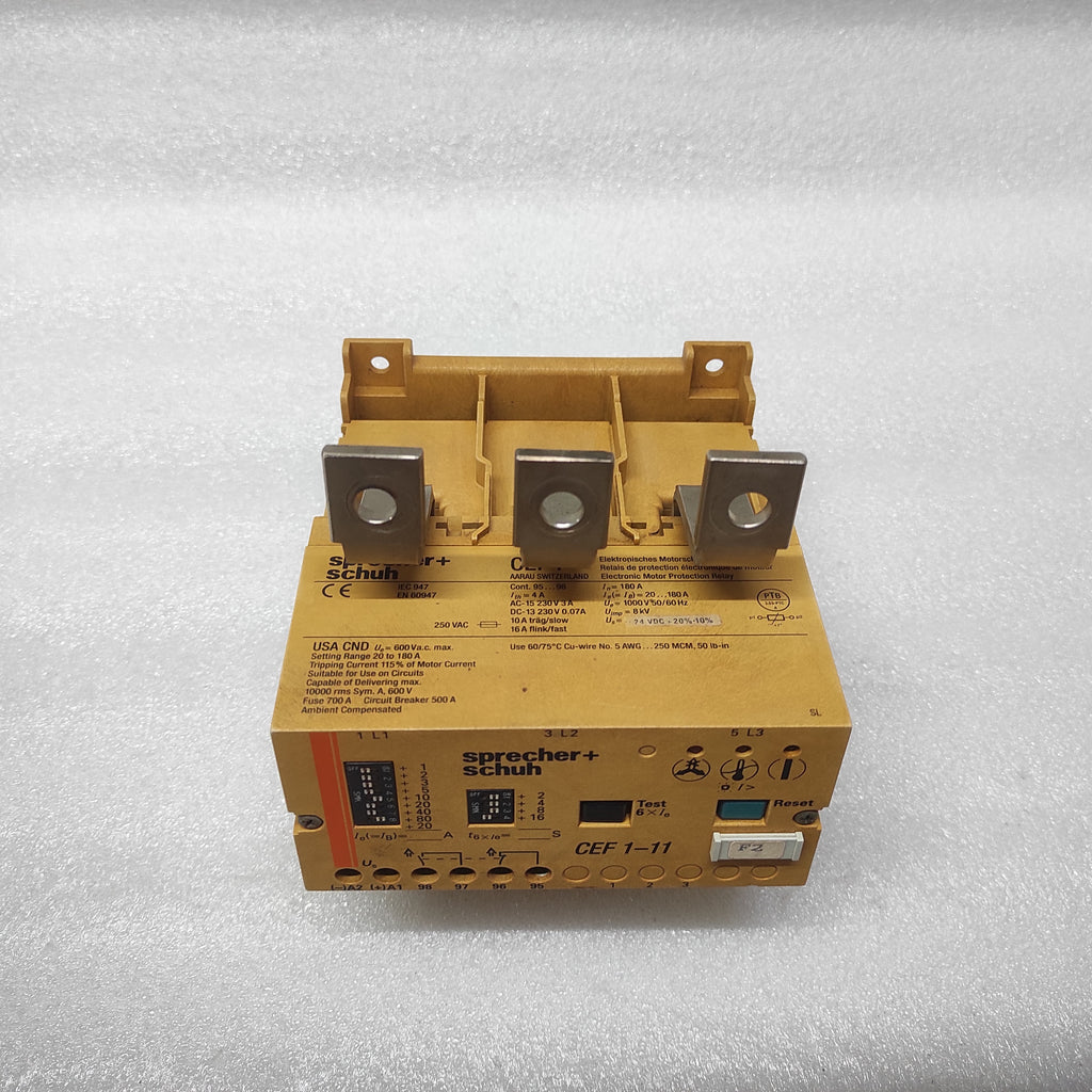 SPRECHER SCHUH CEF1-11 ELECTRONIC MOTOR PROTECTOR RELAY 180A 230V