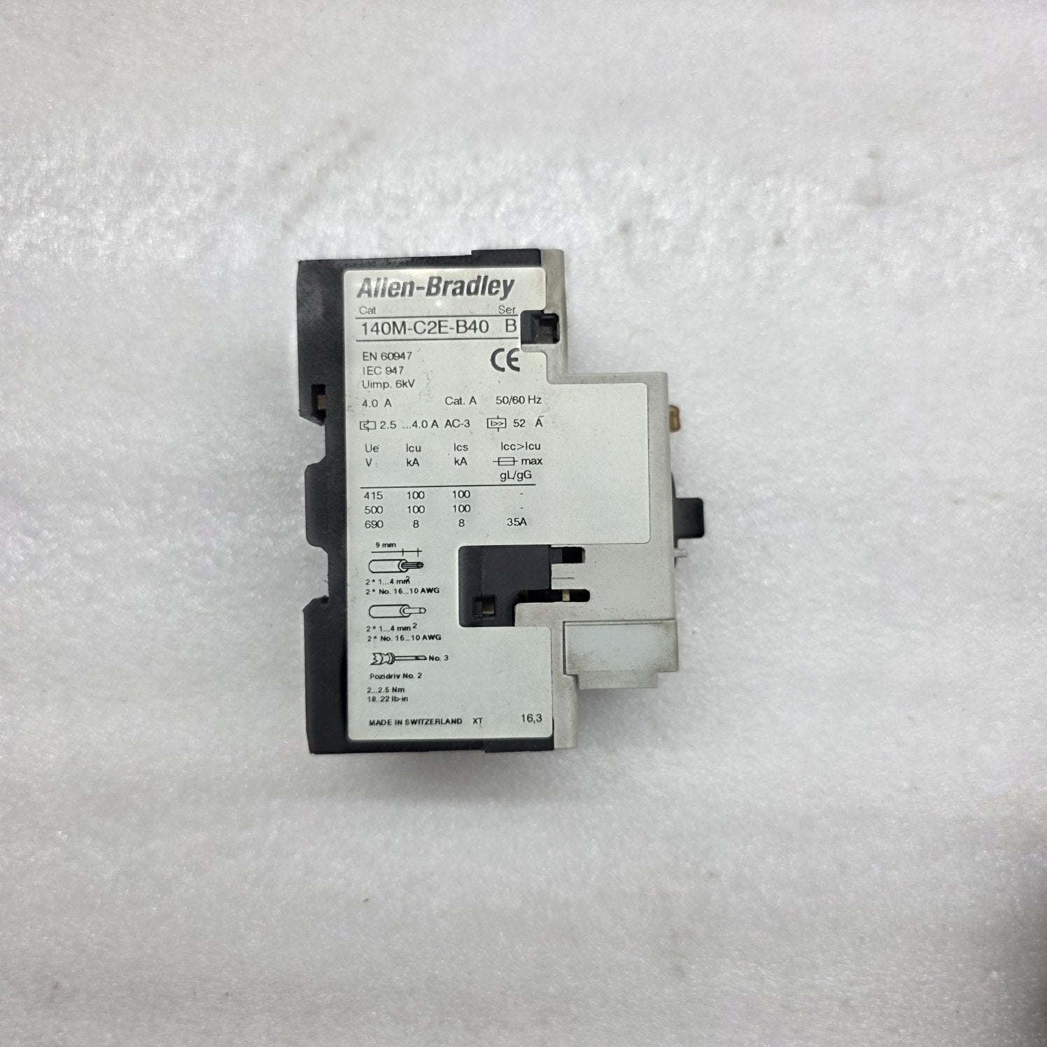 ALLEN BRADLEY CAT 140M-C2E-B40 MOTOR CIRCUIT PROTECTOR 2.5-4.0 A